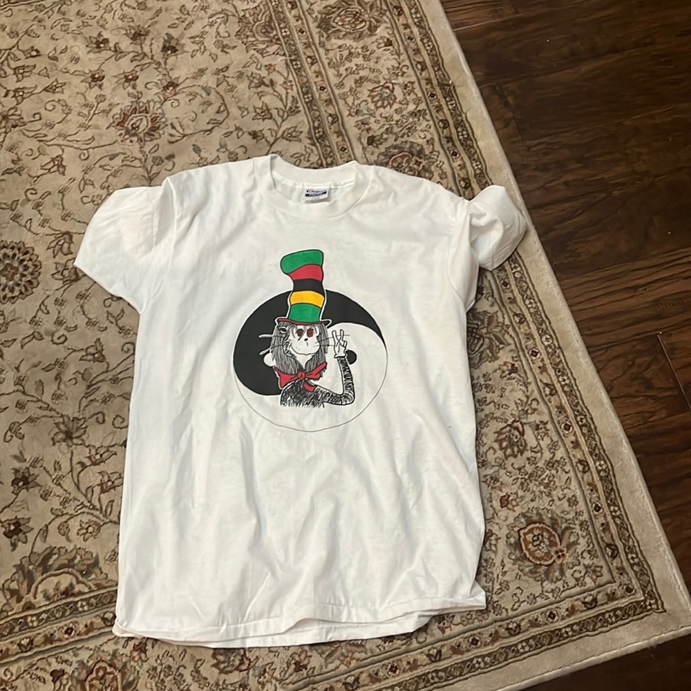 Hanes cat in that hat tee